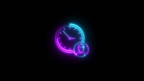 Neon Abstract technology time management concept, symbol isolated on black and white background. business team and communication. neon circle and man icon. - Powered by Shutterstock - Get 15% off with code: PIKWIZARD15
