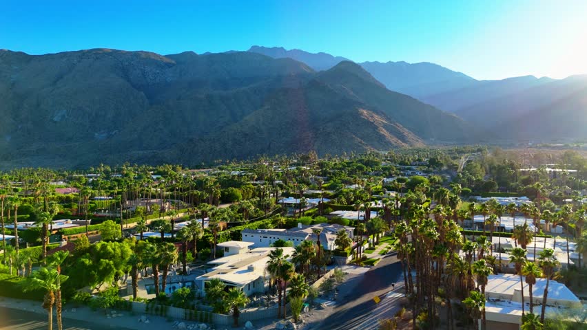 Desert Sunrise Over Palm Springs Residential Oasis