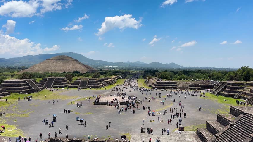 
Aerial view from the Pyramid of the Moon in Teotihuacan, Mexico