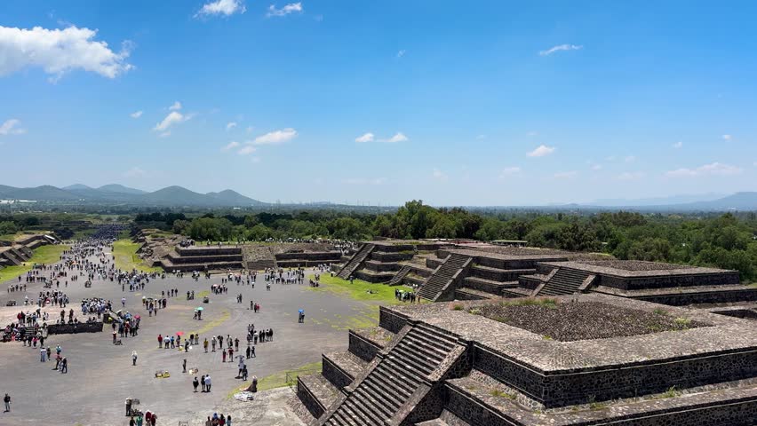 
Aerial view from the Pyramid of the Moon in Teotihuacan, Mexico