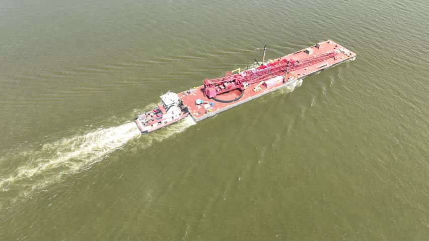 barge moving down the Ohio River