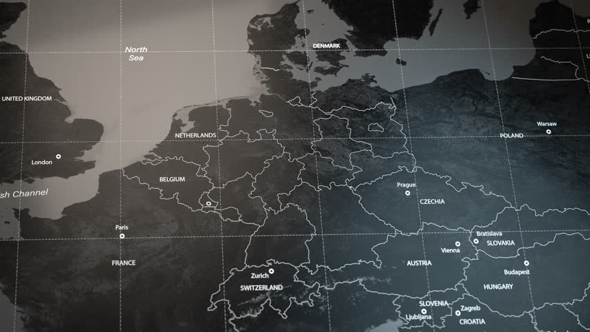 Map of Germany with country regions outlines. 3D Illustration
