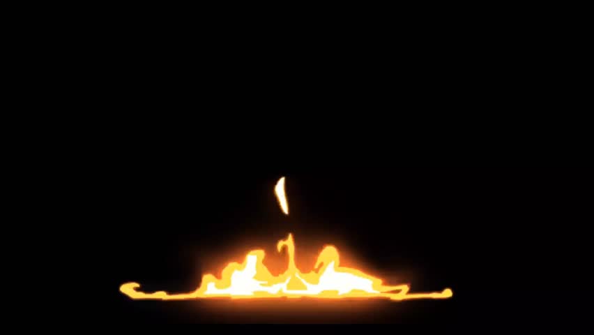 Animated cartoon fire burst or explosion with sparks on transparent background. VFX element for game or motion design