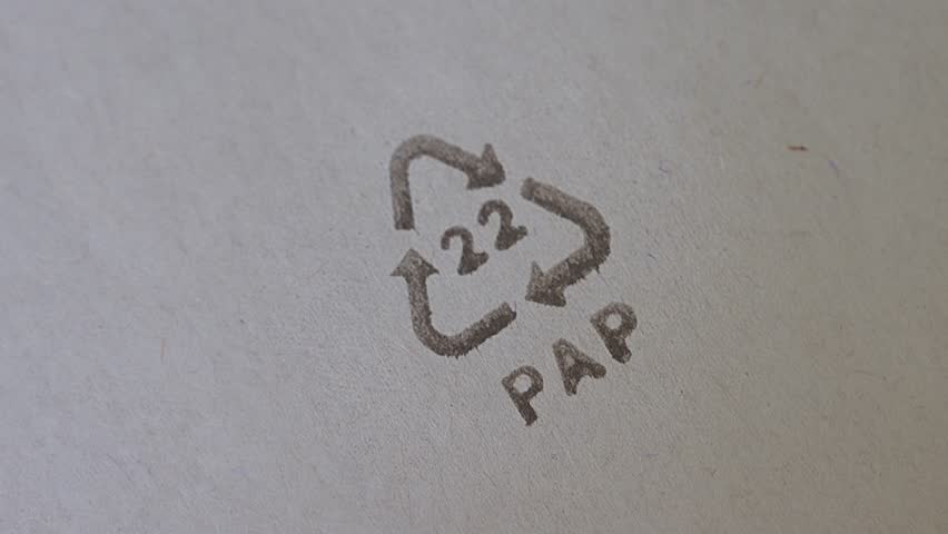 22 pap recycling symbol. Wrapping paper logo