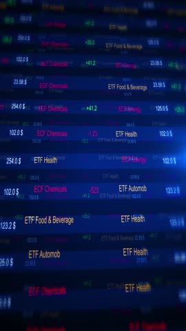Stock market prices, Abstract ticker board, financial market, screen, business, trading, rates, quotes, investment. Trading Stock Market Graph Increasing Profit Loss. Financial Trading Market Trends