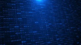 Blue Abstract Matrix Technology Background. Technology Blockchain Network Connections, Digital Cyberspace Binary Computer Code Dynamic Spiral. Programming, Coding, Hacker Binary Numbers Moving Spiral - Powered by Shutterstock - Get 15% off with code: PIKWIZARD15