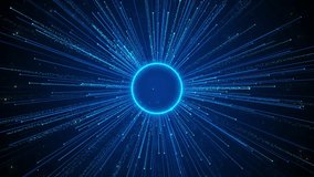 Futuristic Abstract Energy Sphere Connecting Particles Light Rays Blue Automation Software Technology Process System. Internet cyberspace innovation. HUD circle interfaces hi-tec, science, technology - Powered by Shutterstock - Get 15% off with code: PIKWIZARD15