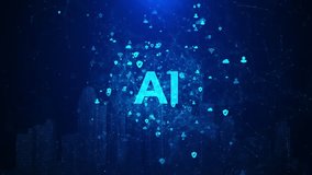 Digital Visualization of the Computing Core of Artificial Intelligence. Processor Brain AI chatbot Learning Business, modern technology, internet. big data processing, ai trading. 3D Illustration - Powered by Shutterstock - Get 15% off with code: PIKWIZARD15