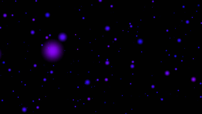 Abstract animation with a color ball-shaped light moving around, zooming out on a dark Background. Particle light glow balls zooming through the universe in space animation in Alpha channel
