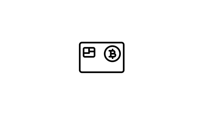A line style animated icon showing credit card