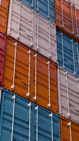 Container warehouse background. 3D loop animation