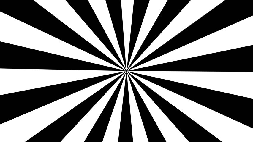 Black and White  Retro Sunburst Rotation with Comic Style Background. 4K Video Animation