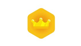 Shiny gold crown symbol of royalty and leadership inside a hexagonal award badge. Isolated graphic illustration. - Powered by Shutterstock - Get 15% off with code: PIKWIZARD15