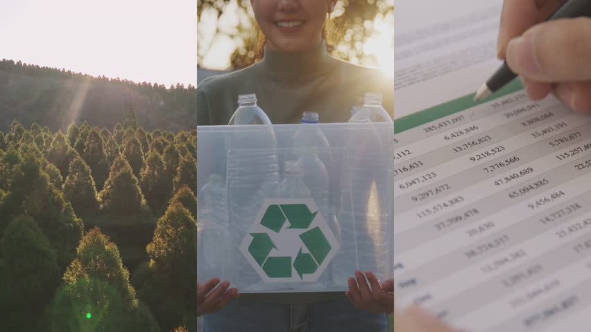 ESG Save the earth planet net zero waste reduce CO2 emission. ESG framework report global care eco growth hope for asian future clean power energy. Ethical office SDGs asia social control protect plan