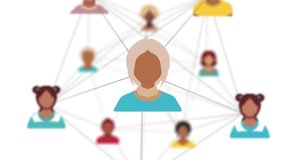 Network of diverse individuals, symbolizing connection, social interaction, and collaboration , concepts of networking, teamwork, diversity colorful loopable animation - Powered by Shutterstock - Get 15% off with code: PIKWIZARD15