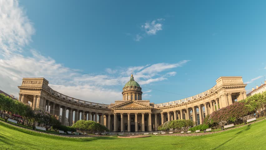 Saint Petersburg Russia time lapse at Kazan Cathedral