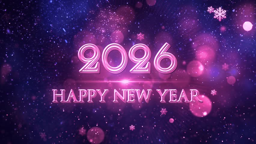 4K, 3840 x 2160 Pixels Resolution, 2026 Happy New Year Wishes Background Animation, 
High Quality Happy New Year Intro Opener Background for Year 2026