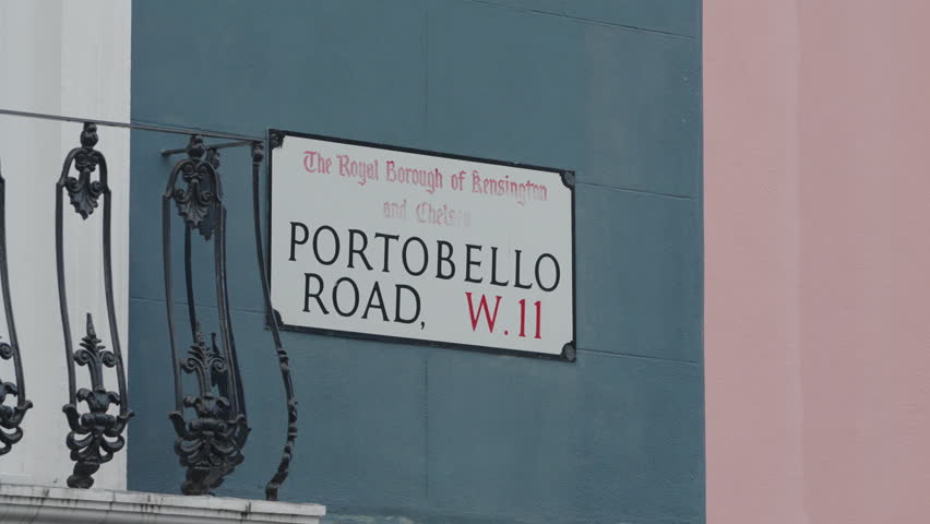 London, UK, 22-09-2022: Close up of Portobello Road road sign , Notting Hill, West London.