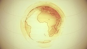 Vintage sepia toned spinning digital globe. Stylized world map background blending retro aesthetics with modern tech. Suitable for communications, education, travel, news, and technology projects. - Powered by Shutterstock - Get 15% off with code: PIKWIZARD15