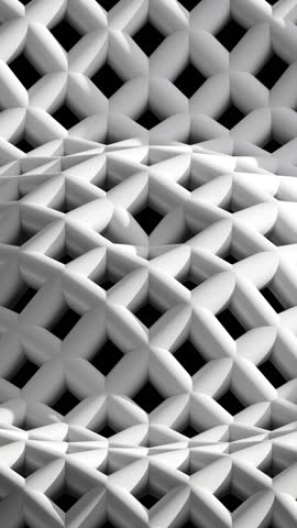 Clean white grey minimal 3D geometric grid pattern vertical motion background. Perfect loop.