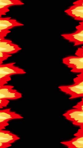 Animated Fire Flames Border Frame on Black Background