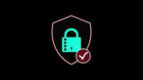 Account Security Protection Icon, Data Privacy Symbol with Tick Mark, Black Background, 4K Motion Graphic Animation, Cybersecurity Visual - Powered by Shutterstock - Get 15% off with code: PIKWIZARD15