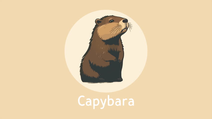 Capybara Cute cartoon, vector art illustration.