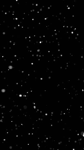 Vertical Snow Snowfall on Black Background, Winter Overlay Effect