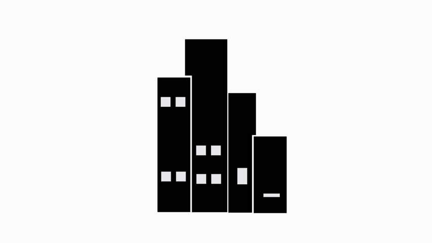 skyscraper icon simple vector animation 
