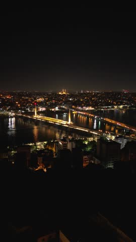4K Cinematic Drone Footage Haliç Altin Boynu bridge in Istanbul - Turkey_01
