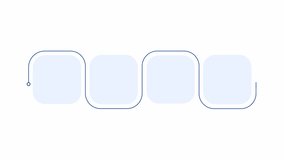 Office workflow organization blue square infographic 4 steps template animation. Sequence options HD video. Animated blank diagram visualization. Process layout empty design element. Motion graphics - Powered by Shutterstock - Get 15% off with code: PIKWIZARD15