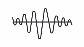 Audio wave line animation. Frequency animated icon. Soundwave showing up. Music waveform, technology. Voice equalizer. Outline element on white background. HD video with alpha channel - Powered by Shutterstock - Get 15% off with code: PIKWIZARD15