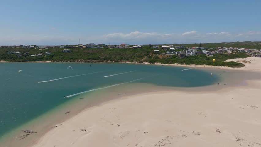 Sunny beach and river view in Witsand, South Africa from a high angle