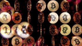 Beautiful seamless animation of rotating Bitcoin coins. Ideal for fintech, blockchain, crypto ads, NFT projects, and digital economy content. Loop-ready, trendy, and visually striking. - Powered by Shutterstock - Get 15% off with code: PIKWIZARD15