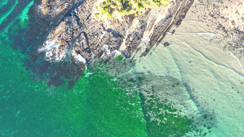 Looking down on the headland at Seal Rocks in Australia
