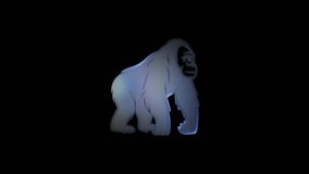 3D glitch illustration of a neon-style gorilla on a black background. A fusion of primal power and digital art. Perfect for NFTs, gaming, or bold branding. - Powered by Shutterstock - Get 15% off with code: PIKWIZARD15