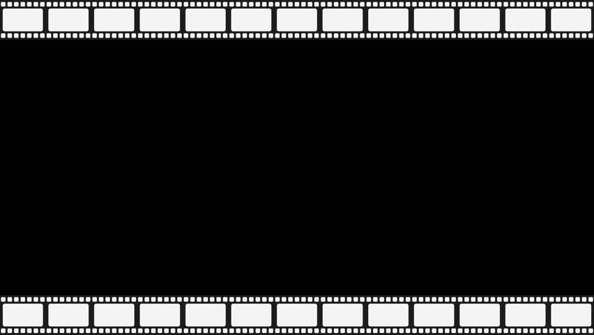 Filmstrip slide left and right animated with alpha channel. Top and bottom film border motion graphic on transparent background. Frame, cinema, movie, vintage.