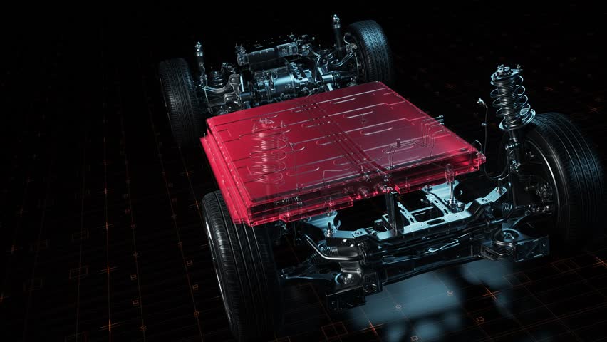 Red High-Capacity EV Battery Pack