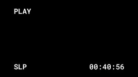 A nostalgic retro video recorder playback screen overlay with a timecode counter, corner marks, and a play indicator on a black background - Powered by Shutterstock - Get 15% off with code: PIKWIZARD15