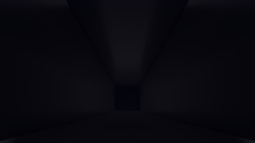 Abstract seamless looped animation of neon light line running loop triangle, lasers and lines bouncing around and moving forward within a dark tunnel. 4K footage video loop. Empty space. 3d animation