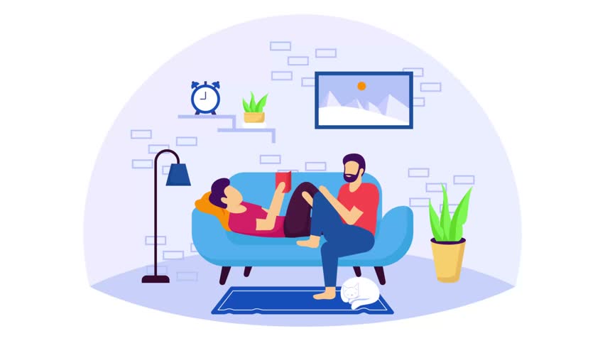 Dad and Son spending quality time creates lasting memories animation, father-son lack of active listening animated video, Love romance Clip, Valentine Day footage, human relationship motion graphics