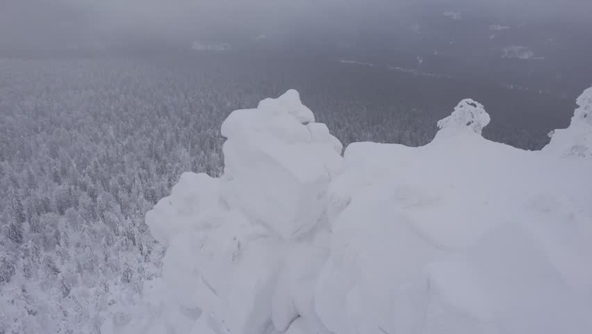 winter on Mount Polyud, Perm Region in February, Krasnovishersk