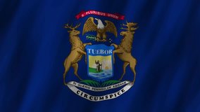 Explore Michigan's vibrant flag and its rich symbolism of patriotism - Powered by Shutterstock - Get 15% off with code: PIKWIZARD15