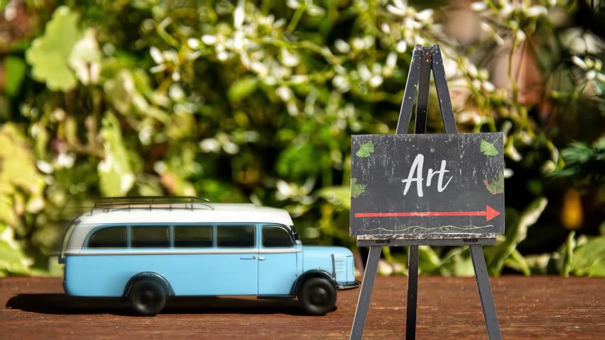 Video depicting a signpost pointing in the direction to Art
