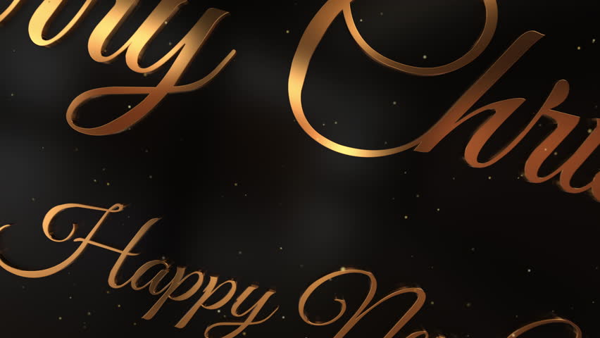 Set of 3 elegant and luxury 3D "Merry Christmas" text intro or scene opener animations against a black satin background, gold, silver and red color version included, perfect for festive greetings