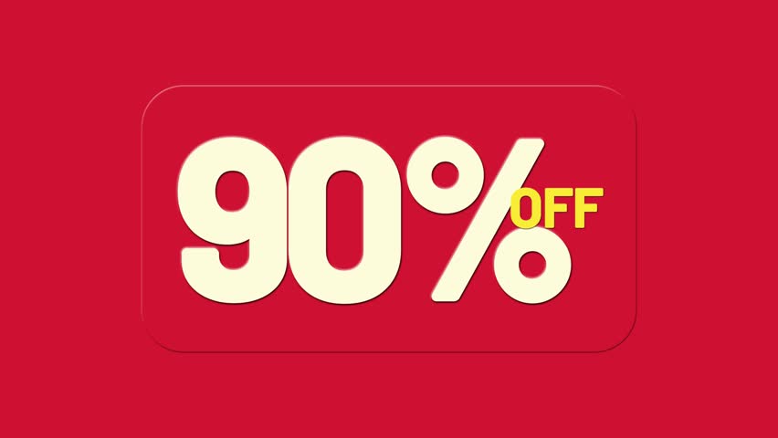 Dynamic Motion Graphic Video Showing Discount Offers from 10% to 90% Off – Animated Sale Percentages for Ecommerce, Marketing, and Promo Campaigns