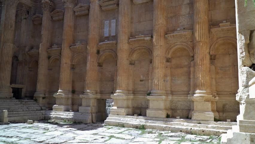 Interior of the Temple of Bacchus, a well preserved ancient Roman temple located in Baalbek, eastern Lebanon