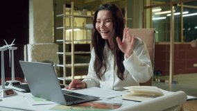 Asian businesswoman business woman call video conference laptop in office happy girl analyst Chinese Korean female trader data presentation graph finance increase growth sales income profit success - Powered by Shutterstock - Get 15% off with code: PIKWIZARD15