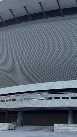 KATOWICE, POLAND Spodek hall, multipurpose arena complex. Indoor modern sports and entertainment venue.