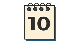 Countdown timer progress icon with a document notes for educational intro movie or cinema in cartoon animation. Time limit sequence sign. Animated digital number indicator score element concept. - Powered by Shutterstock - Get 15% off with code: PIKWIZARD15